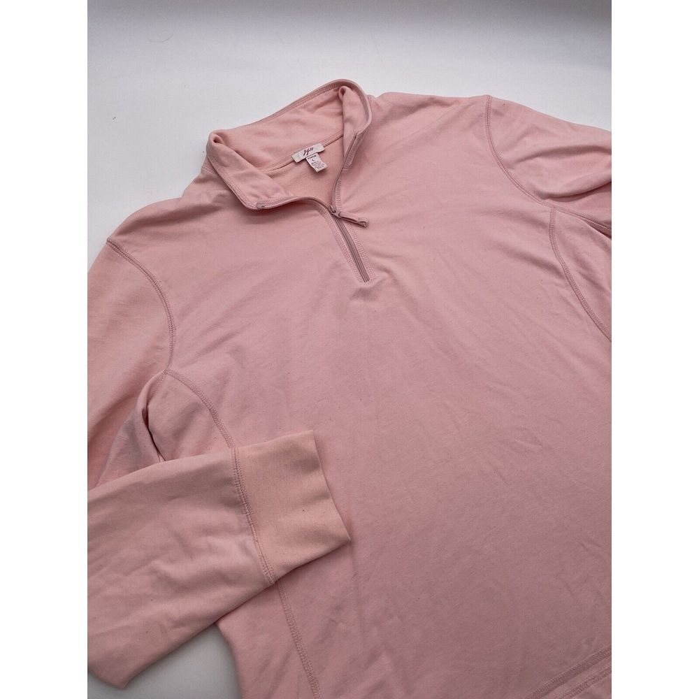 J.Jill Stretch Pink‎ Quarter Zip Pullover Long Sleeve Shirt Size Large * Flaw